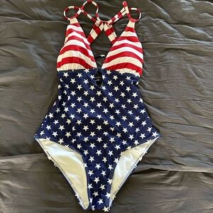 Patriotic one piece, good as new (worn 1x)